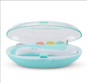 “6 in 1 Electric Baby Nail Trimmer & Grinder Set | Safe Nail Care for Newborns & Kids | Blue/Pink”