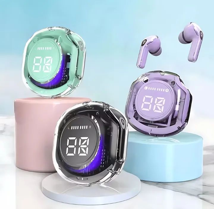 Air39 Transparent TWS Earbuds – LED Display, Super Bass & HD Sound