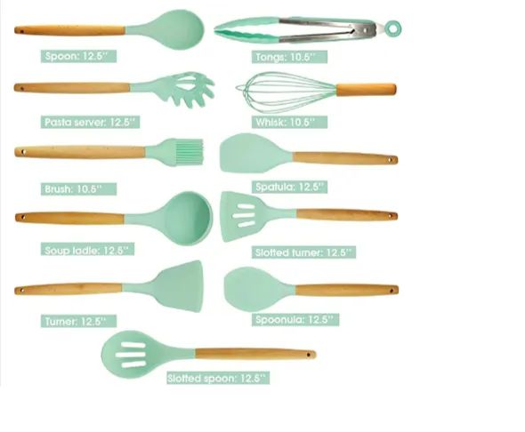 12 pcs Silicone spoon set kitchen set